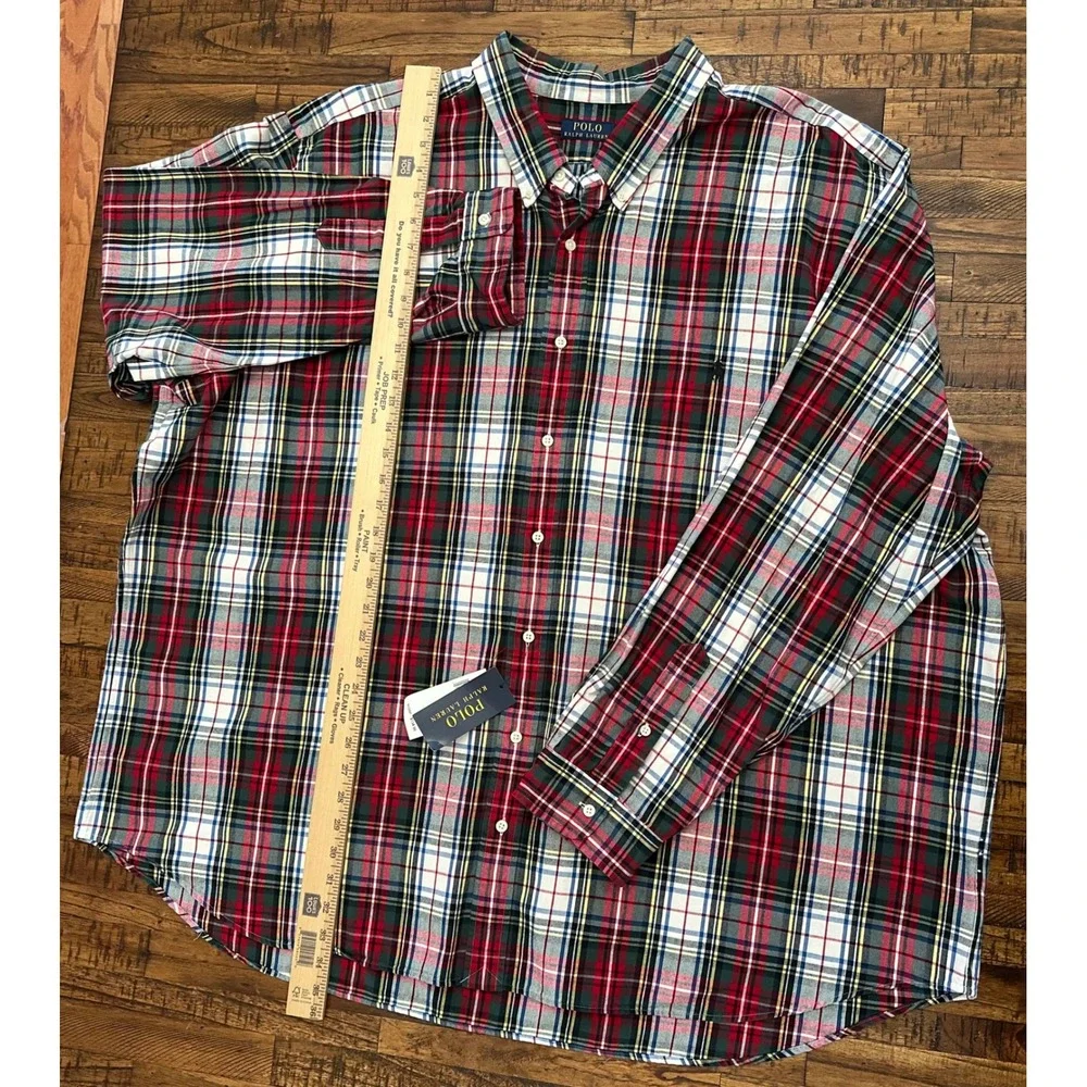 NWT $138 Polo Ralph Lauren Mens 4XB Pony Plaid Oxford Button Down Shirt Big - Picture 9 of 11